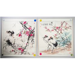 Chinese Watercolor Paper Rolls Signed by Artist