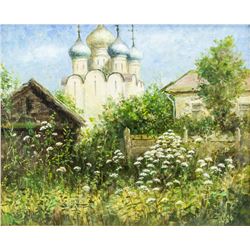 Artist Signed Russian Oil on Canvas Dated 1989