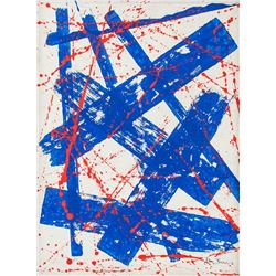 US  Abstract Oil on Canvas Signed Sam Francis