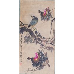 Wang Xuetao Chinese 1903-1982 Watercolor Scroll