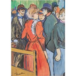 Tempera Ink Paper Signed THL Lautrec