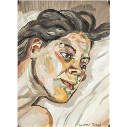 Tempera on Paper Signed Lucian Freud
