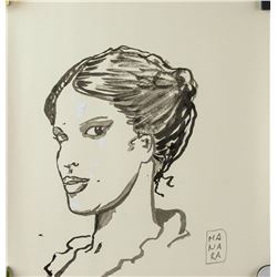 Italian Pop Art Ink on Paper Signed Manara