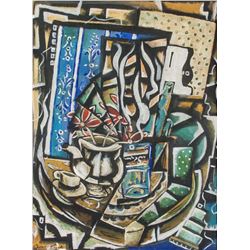 Czech Cubist Oil on Canvas Signed Josef Capek