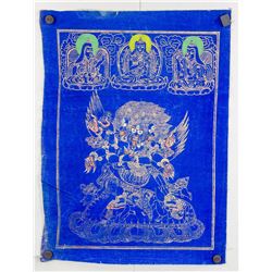 Tibetan Tangka of Mahakala and Gurus