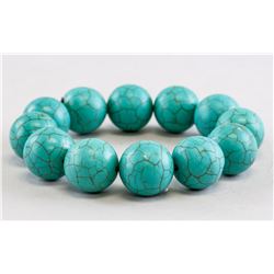 Chinese Turquoise Round Bead Bracelet