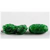 Image 3 : Burma Spinach Jadeite Carved Toggles 2 Assorted