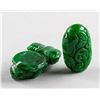 Image 4 : Burma Spinach Jadeite Carved Toggles 2 Assorted