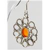 Image 3 : Carnelian Flower Earrings