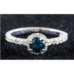 0.5ct Blue & 0.28ct White Diamond Ring CRV $3000