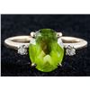 Image 1 : 14k Gold Peridot & Diamond Ring