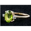 Image 2 : 14k Gold Peridot & Diamond Ring