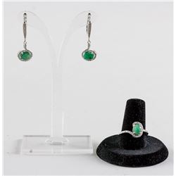 Emerald Earrings & Ring Set RV $300