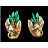 Image 2 : Vintage Victorian Style Gold and Jade Earrings