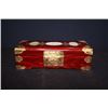 Image 1 : An Early 20th Century Wood Jewelry Box Inlaid with Jade Pieces.