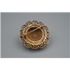 Image 3 : A 19th Century Gold-Gilted Silver Brooch with "Yiger's Eye" Inlay.