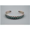 Image 2 : A 19th Century Silver Bracelet with Turquoise Inlay.