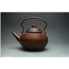 Image 1 : A Large and Old Yixing Teapot with Bronze Loop-Handled.