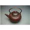 Image 2 : A Large and Old Yixing Teapot with Bronze Loop-Handled.