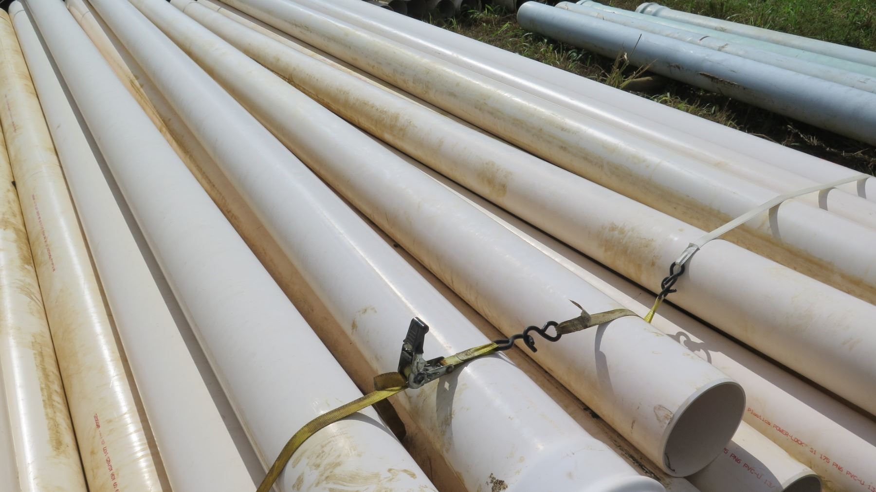 Multiple Bundles of 175mm (Metric) White PVC Pipes, Multiple Bundles ...