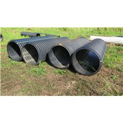 Qty 4 Black Culvert Pipes - Varying Lengths