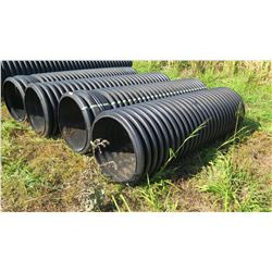 Qty 4 Black Culvert Pipes 10' Length, 30" Dia. (one is shorter) - 1 has hole, see pictures