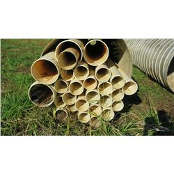 Approx. 27 White PVC Pipes, Multiple Lengths/Diameters, 20'7", etc. Dia: 6", 6'5", 8", 12" (metal pi