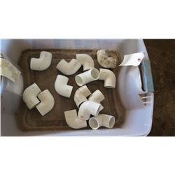 Contents of Tub: White PVC Elbows