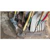 Image 3 : Large Lot of Rakes, Pitchforks, Shovels, Spade, Brooms, etc.