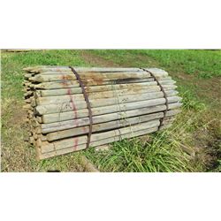 Qty 100 "Small" Pointed Wooden Fence Posts (83" L, 3" to 4" Dia.)