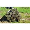 Image 2 : Qty 35 "Medium" Pointed Wooden Fence Posts (8' L, 6" to 7" Dia.)