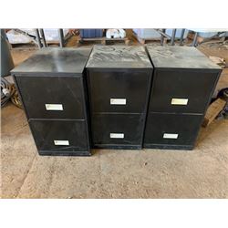 3 Black Metal File Cabinets