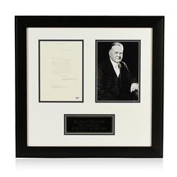 Herbert Hoover Signed Letter Display PSA Certified