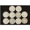 Image 1 : 10 ASSORTED 1940'S MERCURY DIMES