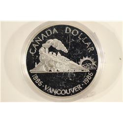 1986 CANADA VANCOUVER SILVER DOLLAR PROOF, .3750 OZ. ASW