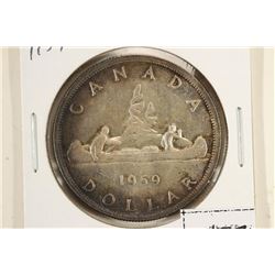 1959 CANADA SILVER DOLLAR TONED