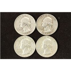 1954,58-D,60-D & 63 WASHINGTON SILVER QUARTER