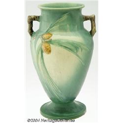Roseville: A PINE CONE AMERICAN POTTERY VASE (Roseville)