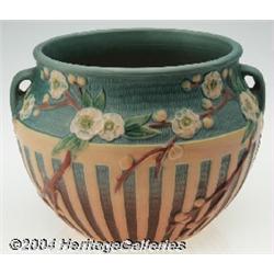 Roseville: A CHERRY BLOSSOM PINK AMERICAN POTTERY JARDINIERE (Roseville)