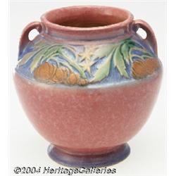 Roseville: A BANEDA PINK AMERICAN POTTERY VASE (Roseville)