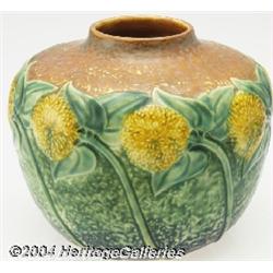 Roseville: A SUNFLOWER AMERICAN POTTERY VASE (Roseville)