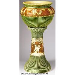 Roseville: A DONATELLO JARDINIERE AND PEDESTAL (Roseville)