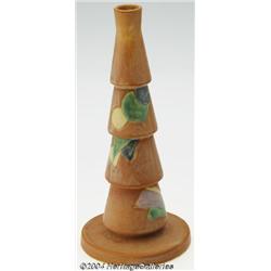 Roseville: A FUTURA AMERICAN POTTERY TAPERING STACKED VASE (Roseville)