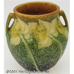 Roseville: A SUNFLOWER AMERICAN POTTERY BULBOUS VASE (Roseville)