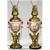 Image 1 : Sevres: A PAIR OF BRASS AND PORCELAIN LAMP BASES (Sevres)