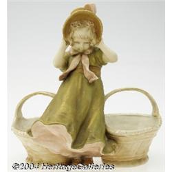 Royal Dux: A CONTINENTAL PORCELAIN FIGURAL CENTERPIECE (Royal Dux)