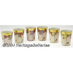 Limoges: A GROUP OF SIX PORCELAIN CUPS (Limoges)