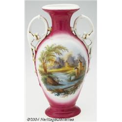 Old Paris: A FRENCH PORCELAIN TWO-HANDLED VASE (Old Paris)