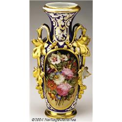 Old Paris: A FRENCH PORCELAIN HANDLED VASE (Old Paris)