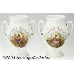 Teplitz: A PAIR OF PORCELAIN VASES (Old Paris)
